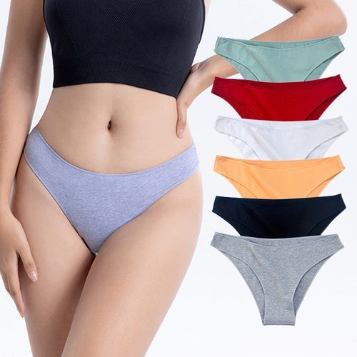 Fashion 6PCS/Set Cotton Women Sexy Panties Solid Ladies Underwear