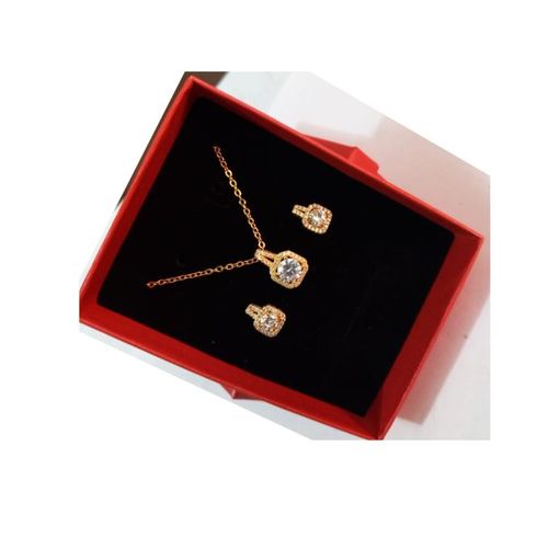 Fashion 18k Gold Plated Cubic Zirconia Necklace And Earring
