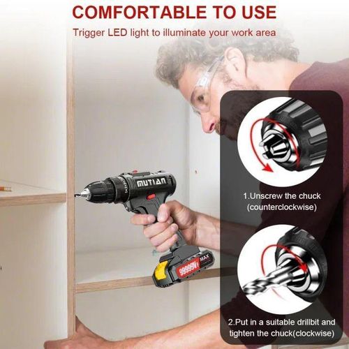product_image_name-Generic-Powerful Cordless Electric Screwdriver Set – Rechargeable Wireless Drill Kit with Complete Accessories for Home & DIY-3