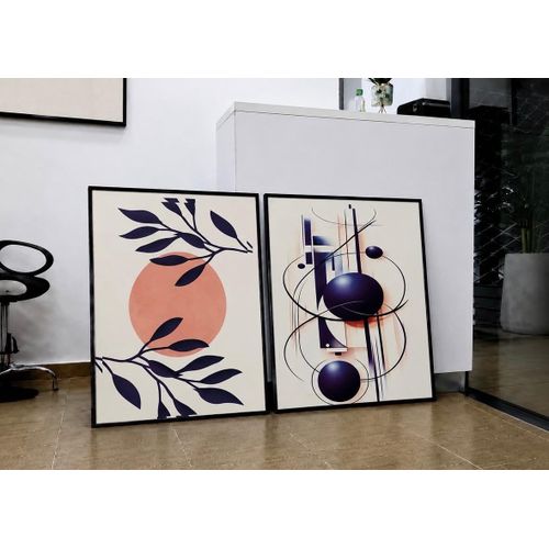 Generic 2-Piece Modern Minimalist Abstract Framed Wall Art Set