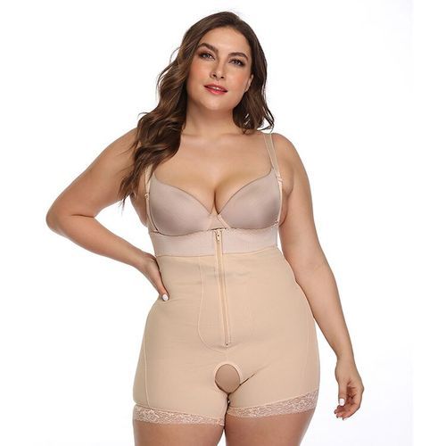 Fashion Women's Binder And Shapers Slimming Underwear Bodysuit For Women  Plus Size 5XL 6XL Body Shaper Zipper Open Crotch(#NUDE)