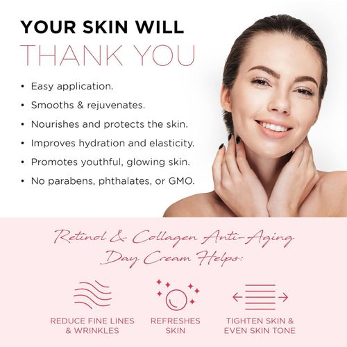 product_image_name-Azure- Retinol & Collagen  Day Moisturizer For Face - Dermatologist Tested, Anti-Aging - Skin Tightening, Fine Lines and Wrinkles Treatment Face Cream  All Skin Type 50ml-3