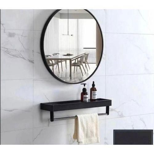 Generic Bathroom Mirror with Shelf and Towel Hanger - 60cm