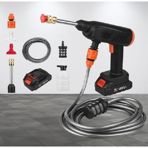 product_image_name-Generic-High Pressure Washer With 2 Rechargeable 48V Batteries, Cordless High Pressure Washer Gun Multi Cleaning Works Like Car & Bike Washing, Gardening & Home Cleaning Works Such  Floor,  Tiles,window Glass & Nets And Fence Cleaning With Hard Carry Case-8