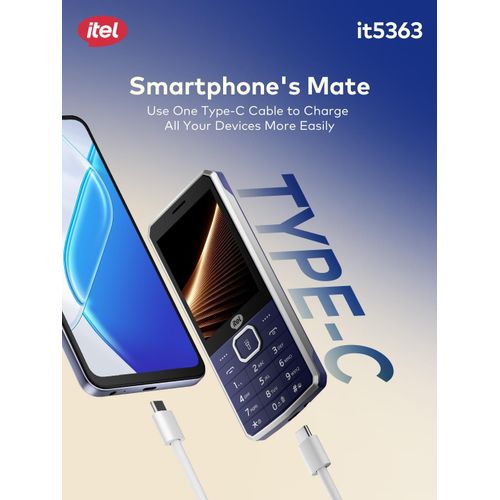 itel 5363 2000 Mah Battery 13 inch screen  Type-C Durable Metal Design Bright Torch - Black - image 2