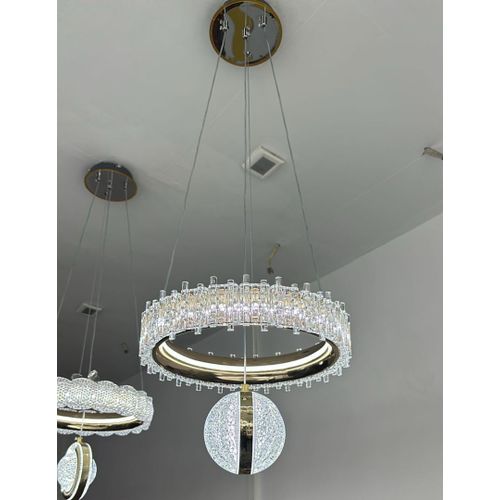 product_image_name-AKT-Luxury Crystal Ring Pendant Chandelier with Hanging Globe – Modern LED Ceiling Light for Living Room & Dining-1