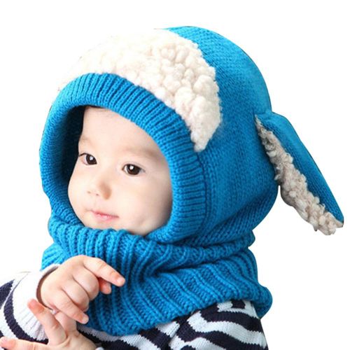 Generic Winter Warm Baby Hat Beanie with Scarf Dog Style Crochet Knitted Caps for Infant Boys Girls Children Blue Blue NO5113 Jumia Nigeria