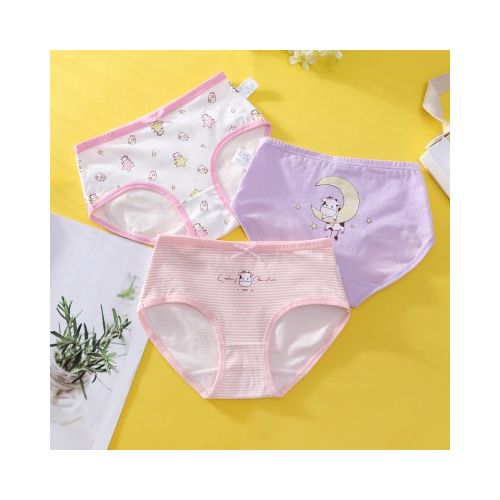 Fashion 4pcs Girls' Cotton Underwear Cute Baby Protective Panties