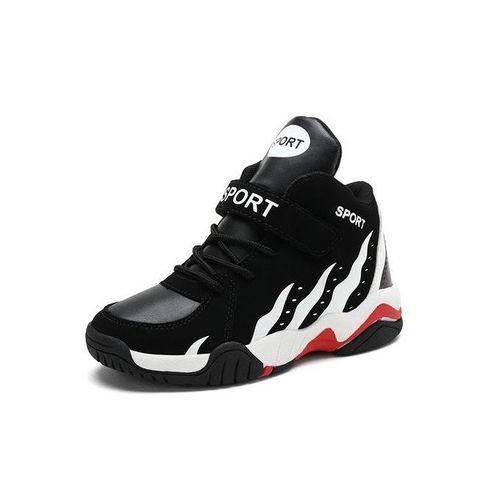 Generic Children s Basketball Shoes High Top Leather White Black a Prix Pas Cher Jumia Nigeria