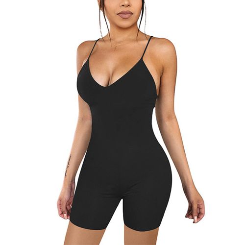 Generic Women Yoga Romper Jumpsuit Shorts Sleeveless Strap 02_S