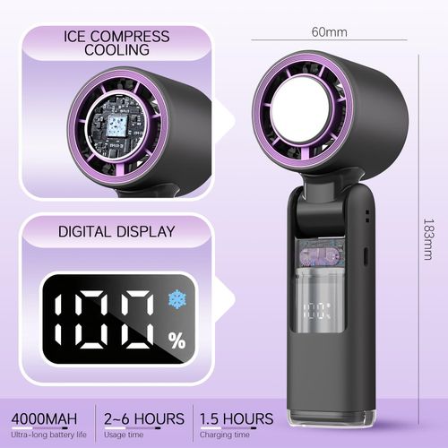 Generic Powerful Rechargeable High Speed Turbo Portable Fan, LED Display - image 2