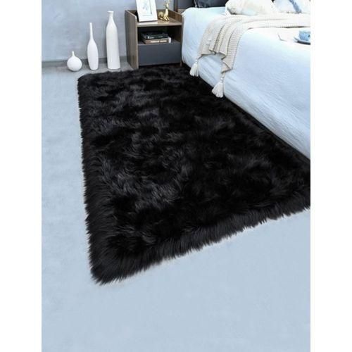Generic Faux Sheepskin Super Soft Fluffy Black Fur Rug