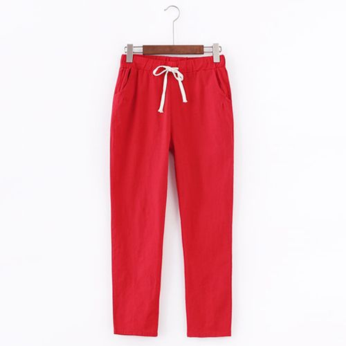 Womens Casual Harem Pants Cotton Linen Ladies Summer Baggy Trousers Plus  Size