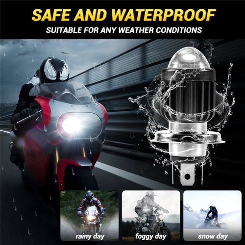 Generic H4 Motorcycle Mini LED Projector Bulbs Dual Colors Scooter - image 5
