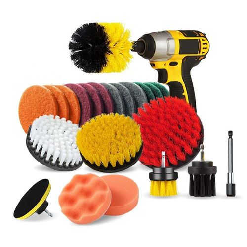Generic 22-Piece Power Drill Brush Set – Electric Cleaning and Dusting Brush Kit