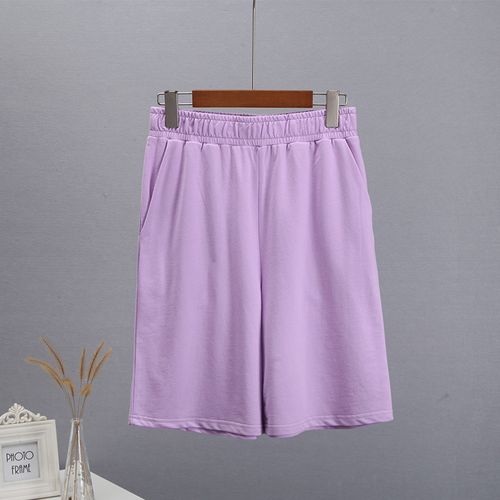 Fashion (Purple Pants)Blessyuki Soft Cotton Sets Women Summer New Casual  Two Pieces Slim Vest And Short Pants Outfits Female Solid Crop Tops Sets  GRE