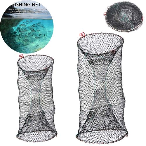 Generic Woven Foldable Fishing Cast Net Crab Fish Cages Fish Loach Crayfish Shrimp  Net Freshwater Fishing Accessories 47/64cm