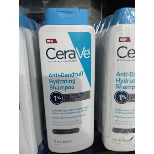 product_image_name-Cerave-Hydrating Anti Dandruff Shampoo, 1% Pyrithione Zinc Dandruff Treatment With Ceramides, Niacinamide & Hyaluronic Acid, Helps Eliminate Flakes & Provides Itchy Scalp Relief, Sulfate Free, 12 Oz-1