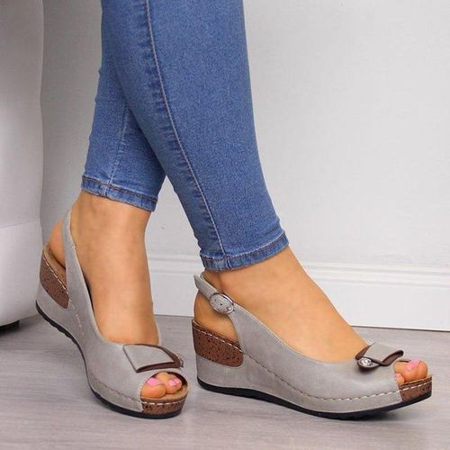 Women's Peep-toe Wedge Heel Shoes