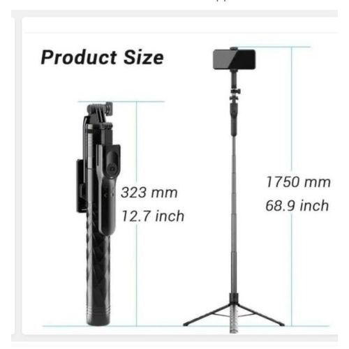 Generic Monopod Monopod. AI C12 Tripod Selfie Stick - image 2