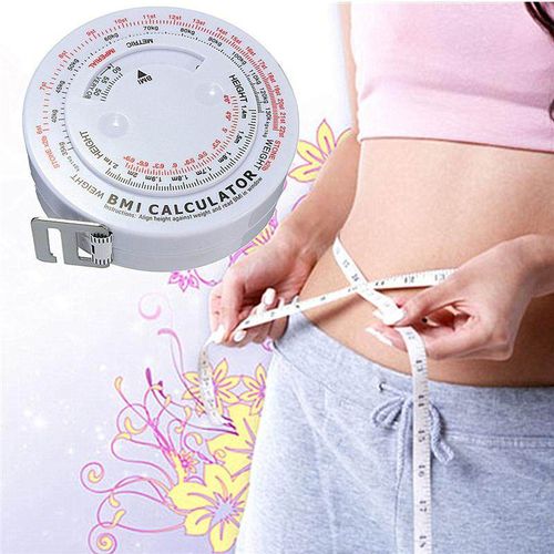 BMI Body Mass Index Retractable Tape 150cm Measure Calculator Diet