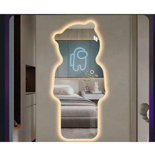 product_image_name-Generic-Luxury Teddy-Shaped LED Wall Mirror – 3-Tone Light Modes-1