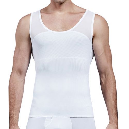 Mens Slimming Body Shaper Belly Chest Compression Vest Girdle T-Shirt Tank  Tops