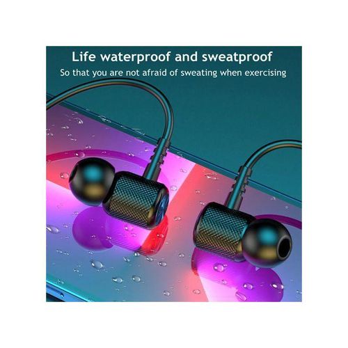 Generic Neck Hanging Wireless Bluetooth Earphone Stereo - -Black - image 4