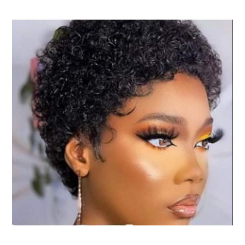 product_image_name-Generic-Hair Wig Short Jerry Curl For Ladies - Black-1