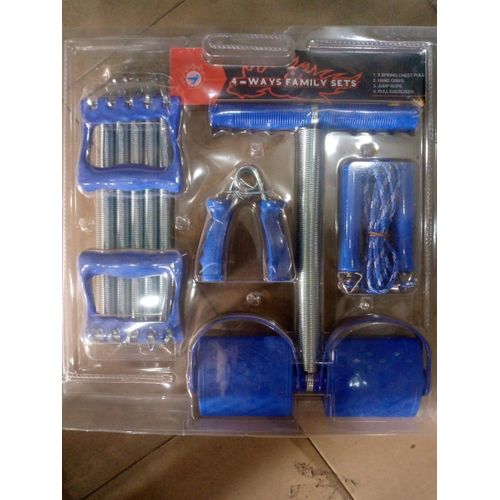 product_image_name-Generic-4-Way Training Set - Tummy Trimmer - Chest Expander - Jump Rope - Hand Grips - Blue-1