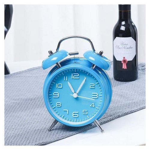 product_image_name-Generic-Twin Bell Alarm Clock For Bedroom With Stereoscopic Dial, Frosted Shell, Backlight, Extra Loud Machinical Ringtone, Battery Operated Loud Alarm Clock For Home Office-1