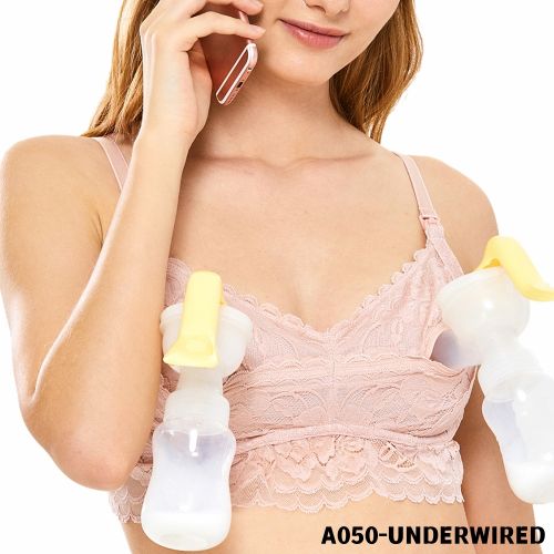 Fashion Women's Maternity Hands-Free Pumping Bra Plus Size Lace