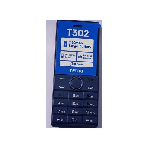 product_image_name-Tecno-T302, 2.0 Display, FM Loud Speaker,Torch,1150mAh,Blue-1