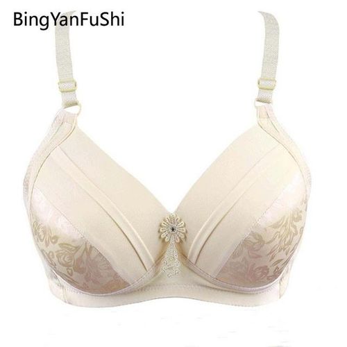 Bingyanfushi Wire-free Cotton Bra Sexy Lace Full Coverage Bras For