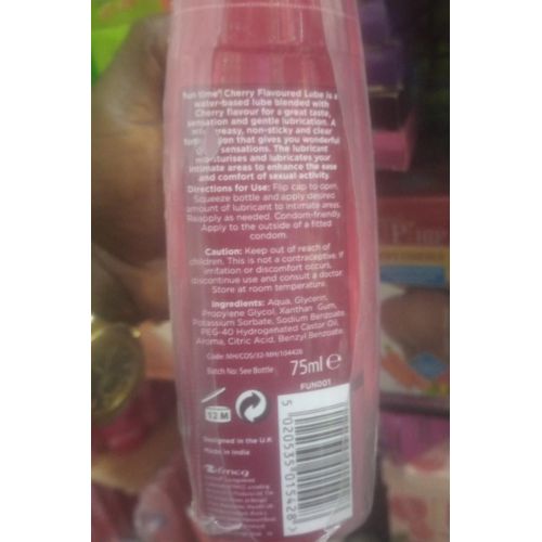 Fun Time Strawberry flavoured Lube - intimate lubricant - Red 75ml - image 2