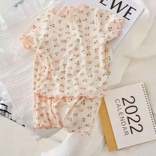 Fashion Style Home Clothes Baby Girls Summer Pajamas Suits Two