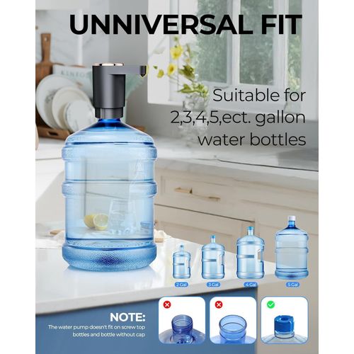 product_image_name-Avsty-Water Bottle Pump, Portable Electric Water Dispenser Pump for 5 Gallon Bottles - USB Charging, Automatic Switch, Rechargeable Battery for Home Kitchen Room Camping-6