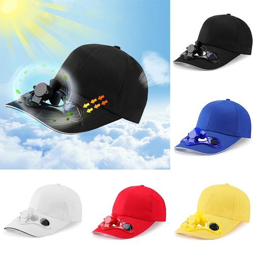 Fashion (One Size) Summer Outdoor Sport Hats Sunscreen Solar Powered Fan Hat  Sun Protection Cap With Solar Cool Fan Bicycling Climbing Baseball Cap