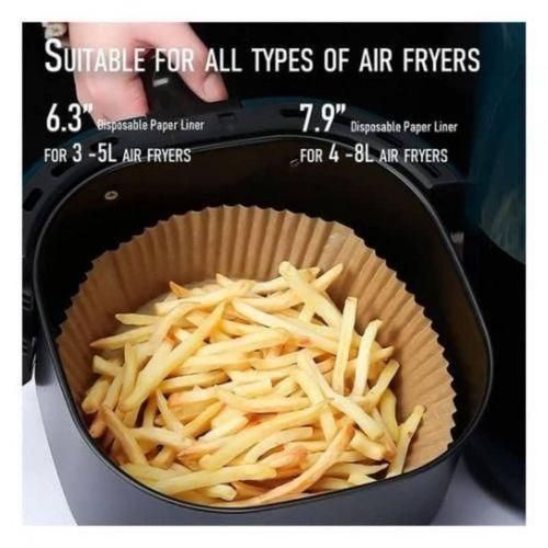 product_image_name-Generic-100 piece of air fryer paper, oil absorbing bking thick paper, non-sticky and high tempreture resistant paper, Disposable Air Fryer Parchment Paper- 100 Pieces-2