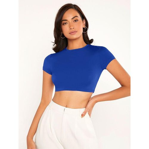 product_image_name-Fashion-Sexy Crop Top For Ladies- blue-1