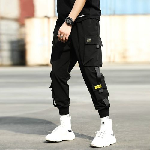 six pocket Black Cargo Pant Trousers