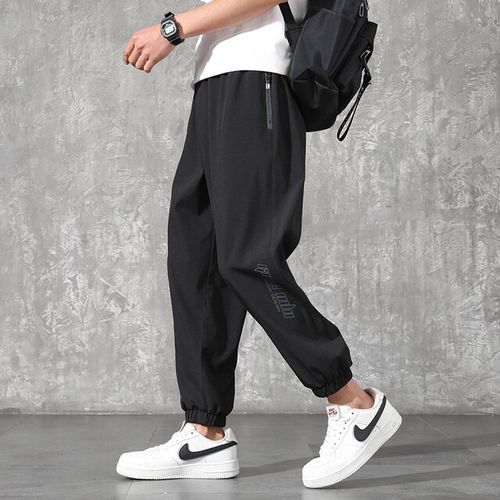 Fashion Summer Quick Dry Baggy Sweatpants Men Sportswear Black Jogger Pants  Male Pants