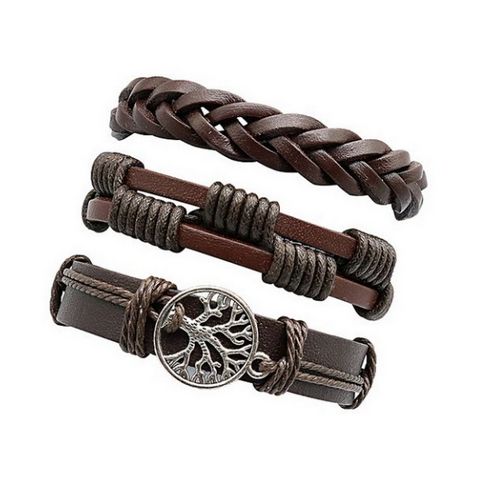 product_image_name-Fashion-3pcs Braided Adjustable Leather Bracelet-2