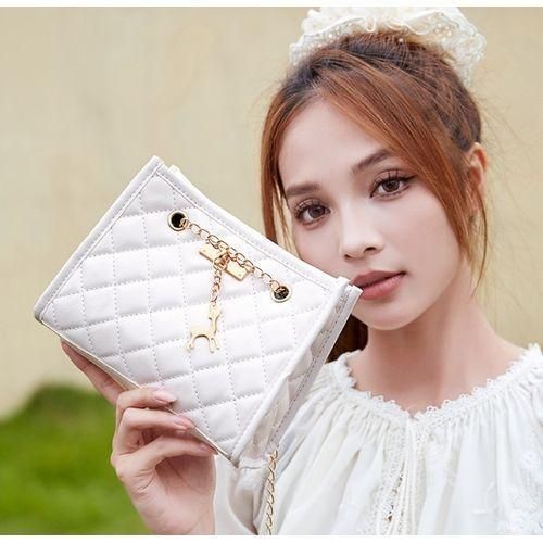 product_image_name-Fashion-Deer Pendant Chain Crossbody Bag Fashion Casual Grid Women Shoulder Bag-2