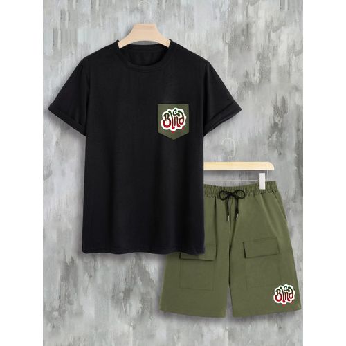 product_image_name-Fashion-Thermal Lined Color Spliced Short Sleeves Shirt And Short-1