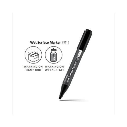 Monami Water-Resistant Wet Surface Marker Black - CHISEL NIB - image 2