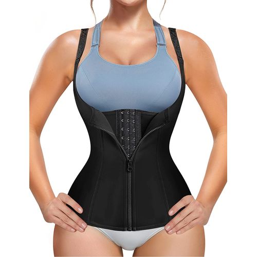 product_image_name-Fashion-Adjustable Strap Zipper Hook Women Waist Trainer Belly Girdle Body Shaper Waist Cincher Corset-3