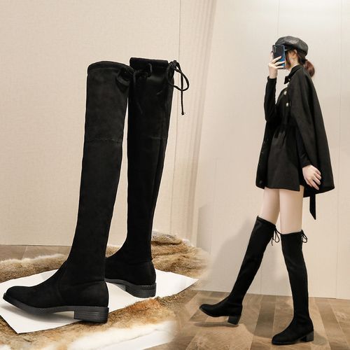 Fashion Knee length Boots Thin Boots Thin Legs Thick Heels