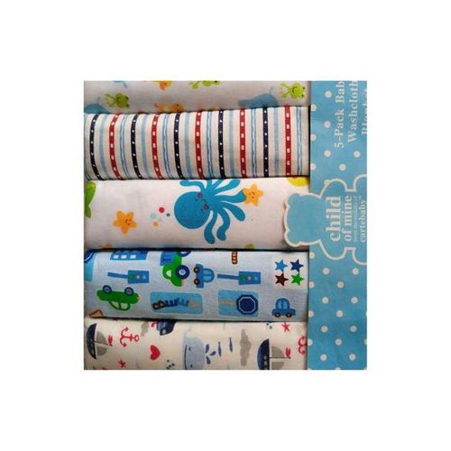 product_image_name-Generic-5 Piece Baby Receiving Blankets And Flannels - Blue design -2