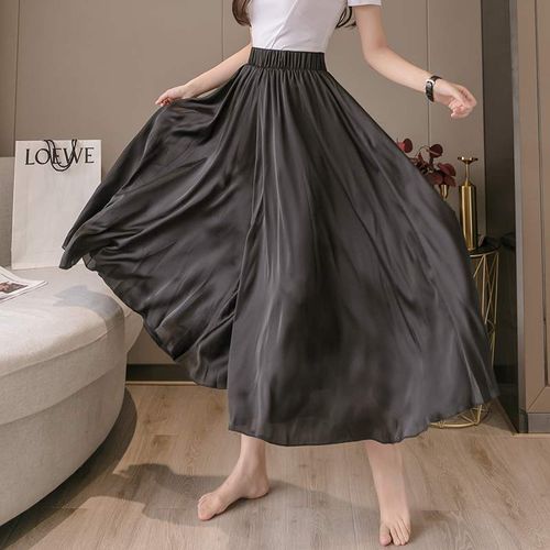 Summer Wide Leg Flared Palazzo 9 Points Loose Chiffon Pleated Pants for  Women S M L XL (with Lining)